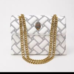 White and Gold Chain Women Bag